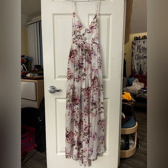Miss Avenue Dresses & Skirts - Miss Avenue Floral Maxi Dress - Cream and Purple